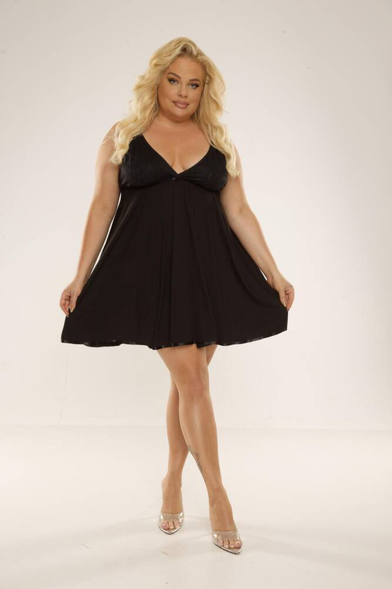 713 Cloche Forex cămașă de noapte - negru