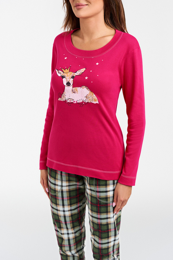 Zonda Pijama de damă cu mânecă lungă și pantaloni lungi Italian Fashion - amaranth/print