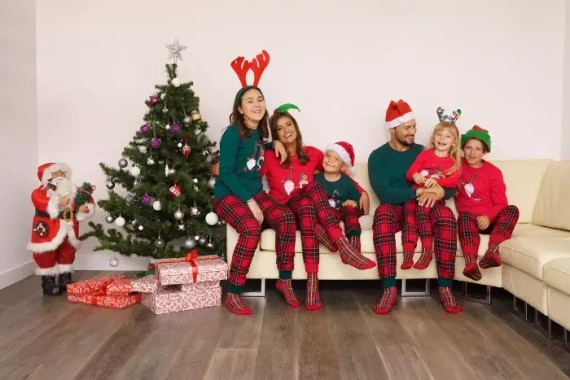 Narvik Pijama cu mânecă lungă pentru bărbați, pantaloni lungi Italian Fashion- verde/print