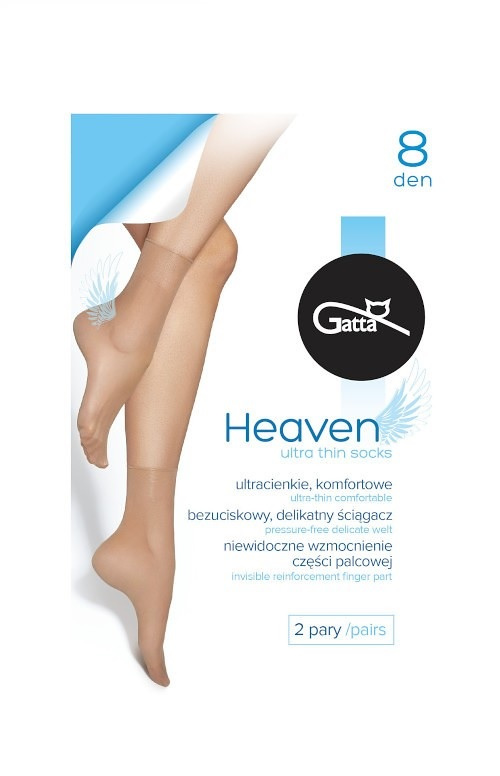 Șosete Gatta Heaven 8 den nere – fără presiune, 2 perechi per pachet, ultra-subțiri