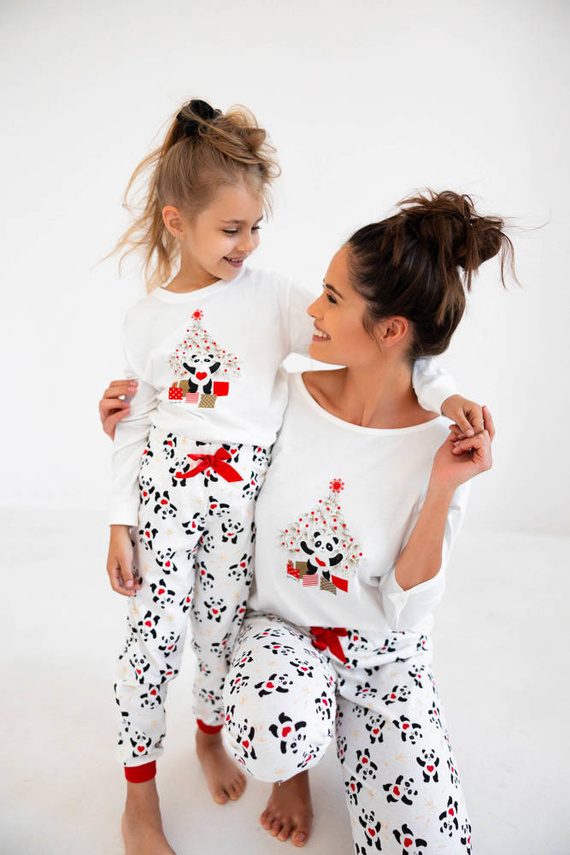 Pijamale pentru femei Panda 3/4 Sensis -ecru