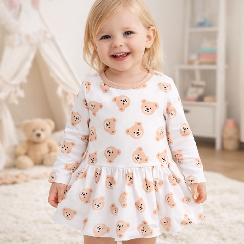 ABN-5362 Rochie din bumbac organic Sweet Bears Nini