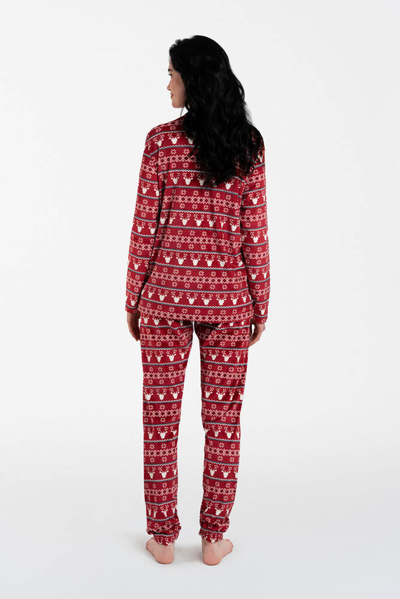 Islanda Fleece Femei Set Italian Fashion - burgundy print