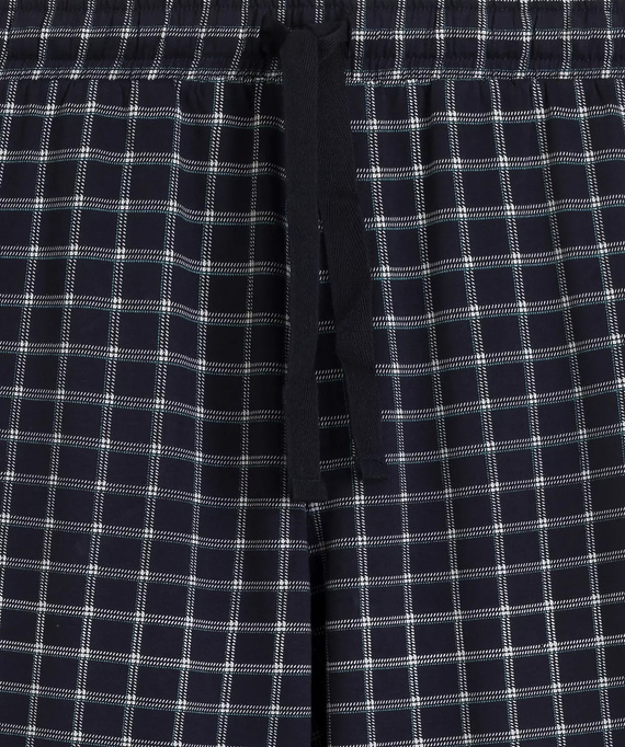 Atlantic NMP-404 Pijamale bărbați 100% bumbac Pantaloni lungi în carouri bleumarin