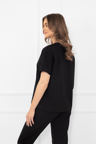 Klara - bluză cu mânecă scurtă pentru femei | Italian Fashion negru