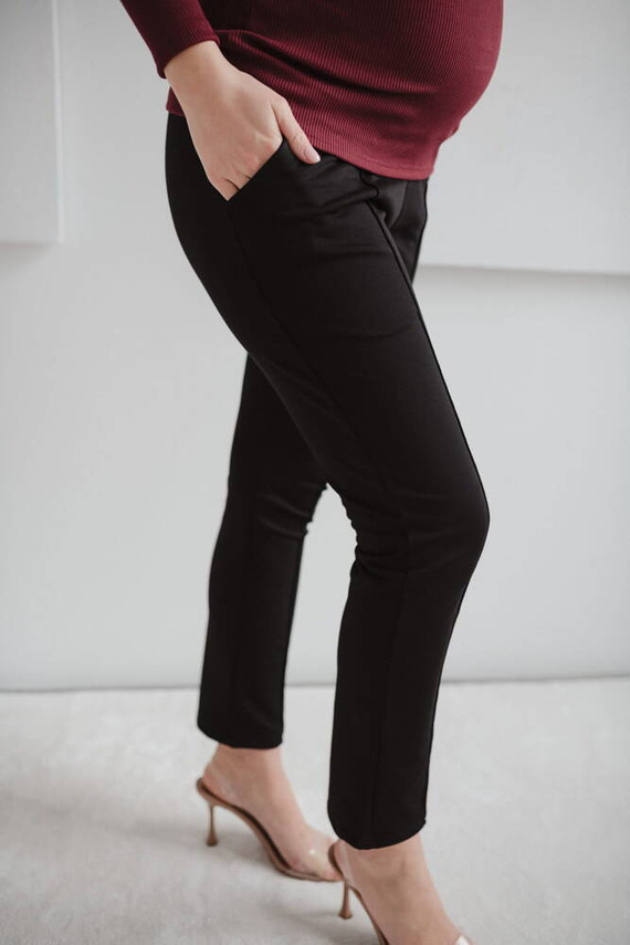 Pantaloni de maternitate GraceFit Mama clasici Milk&Love, negri