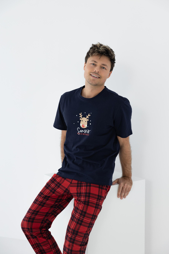 Pijamale Sensis Nathan pentru bărbați - bleumarin