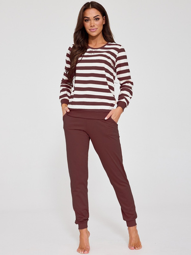 Pijama damă Cornette Molly 635/475 maro ciocolatiu – 100% bumbac