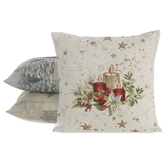 Chp 1270 Crăciun tapiserie centru de pernă Eurocortains bej