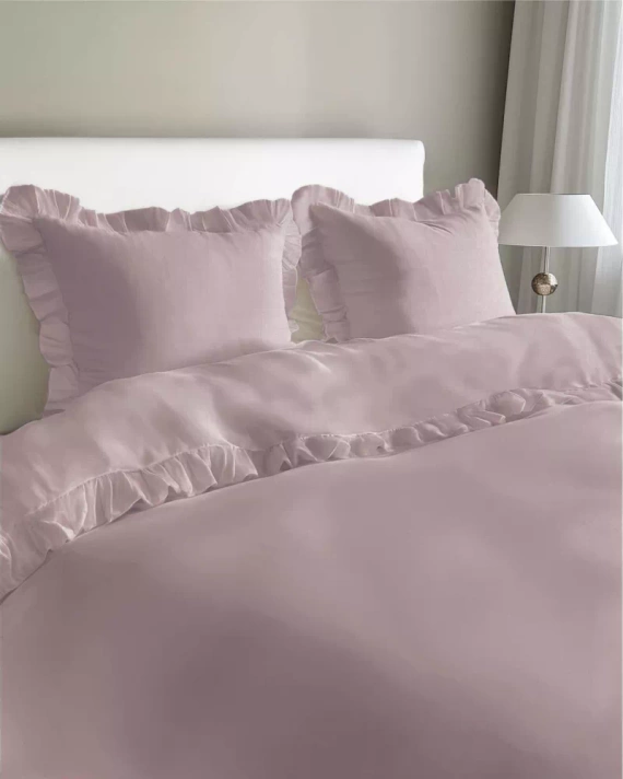 Pure 23 Lenjerie de pat din bumbac monocolor Detexpol roz