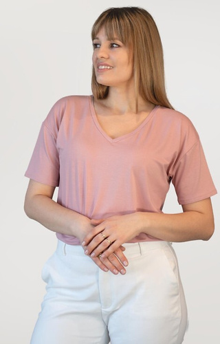 Bluza cu maneca scurta Patty Babell - roz