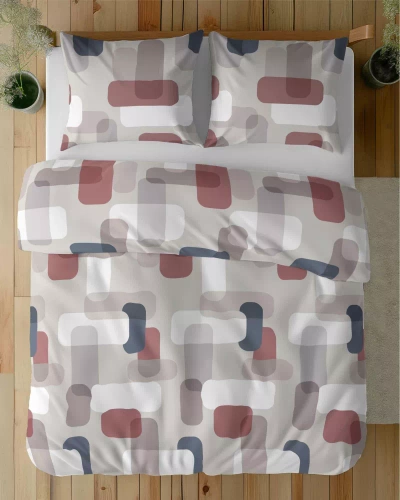 5487 B Detexpol Satin Stories lenjerie de pat satin gri | 100% bumbac, țesătură din satin, fermoar, ambalaj cadou