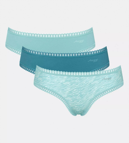 GO Crush C3P Hipster Sloggi pentru femei 3-Pachet - V007 turcoaz