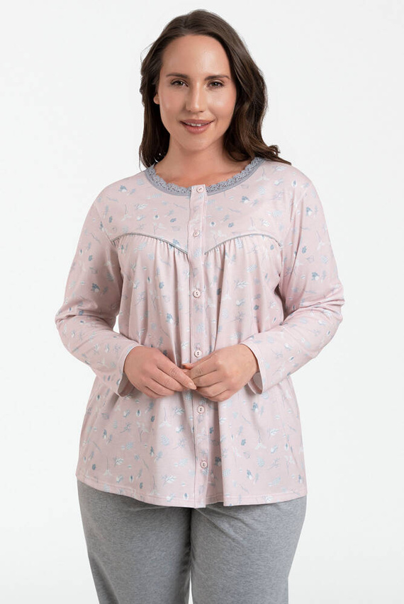 Daniela Pijama pentru femei cu mânecă lungă, pantaloni 3/4 Modă italiană - print/melange 