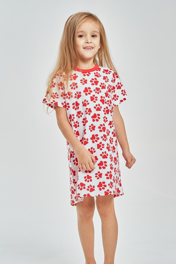 Cămașă de noapte fete Taro 3549 Nela roșie 100% bumbac