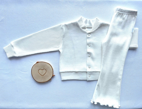 LJ802 Jambiere cu fund clopot pentru fete Mamatti - ecru