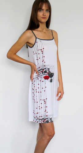 428 Alejandra III Forex cămașă de noapte fără bretele - alb