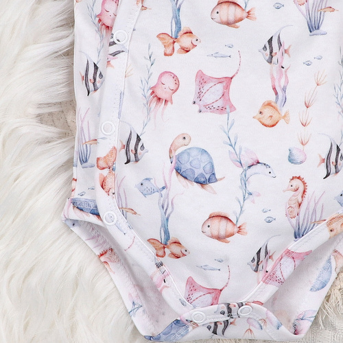 ABN-5473 Body plic Nini Underwater World – bumbac organic, mâneci scurte