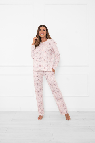 Pijama de damă Satui - bumbac, mânecă lungă și pantaloni, model floral Italian Fashion