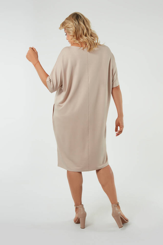 Tunică cu mânecă scurtă pentru femei Soler Italian Fashion - bej