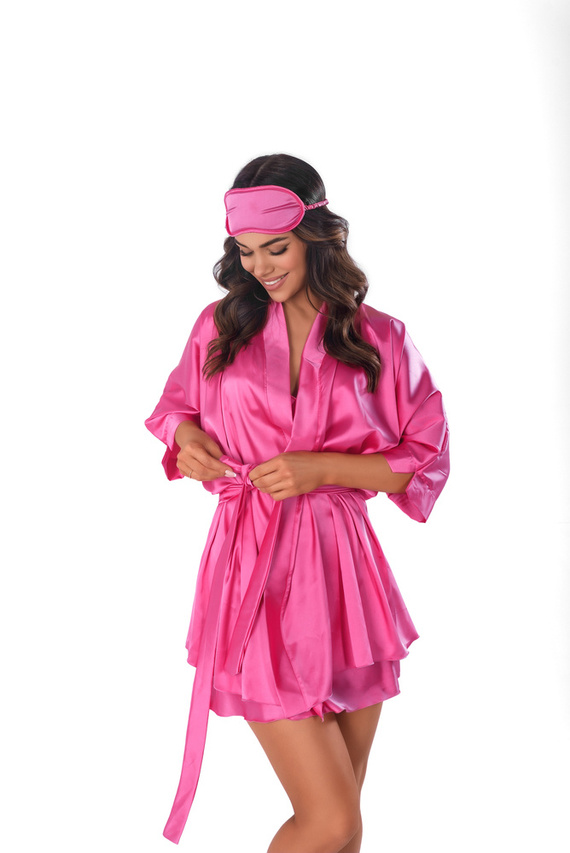 Magenta Kimon Sleeves Robe Szlafrok Damski Peniuar Anais