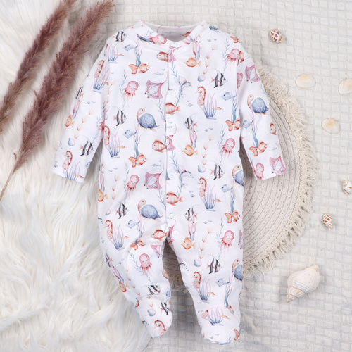 ABN-5479 Salopetă pentru bebeluși Underwater World Nini - bumbac organic, capse confortabile