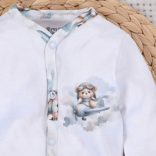 NINI BABY BEAR PILOT salopetă din bumbac organic ABN-5748/BIA