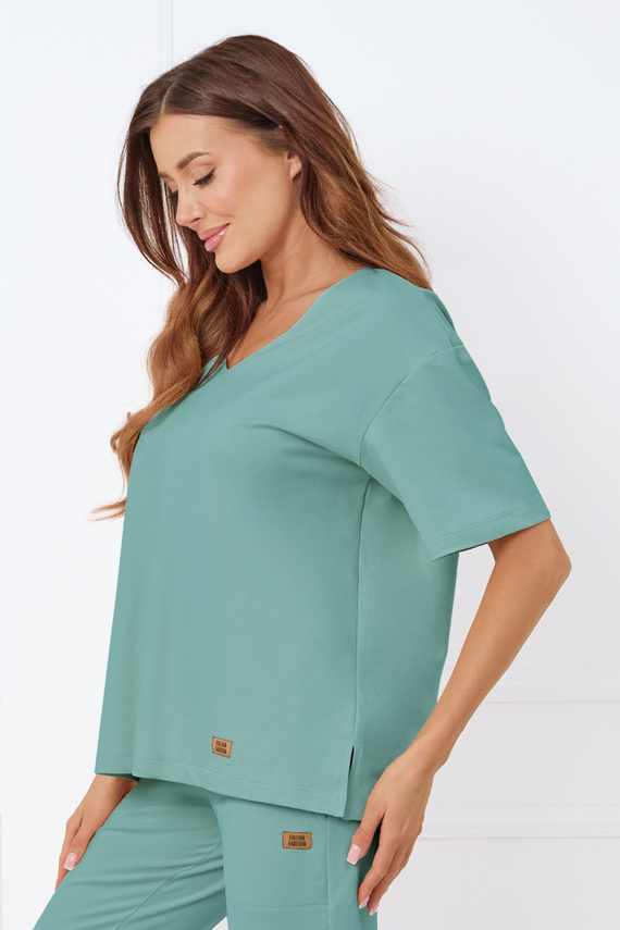 Caro Bluză cu mânecă scurtă Italian Fashion - salvie 