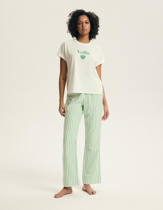 Pijama damă Henderson Darlan 43707 – bumbac, pantaloni lungi, imprimeu colorat