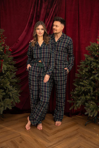 Sensis Skyler pijama damă 100% bumbac flanel, lungă, în carouri