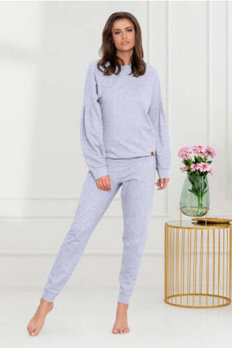 Parma Ladies set cu mânecă lungă, pantaloni Italian Fashion - gri