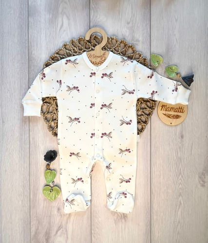 Mamatti PA15840 salopetă bebe zmeură bumbac moale confort