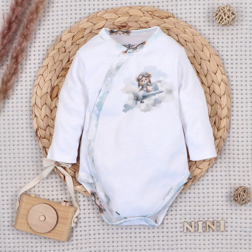 NINI ABN-5742/BIA Body tip wrap organic Baby Bear Pilot alb