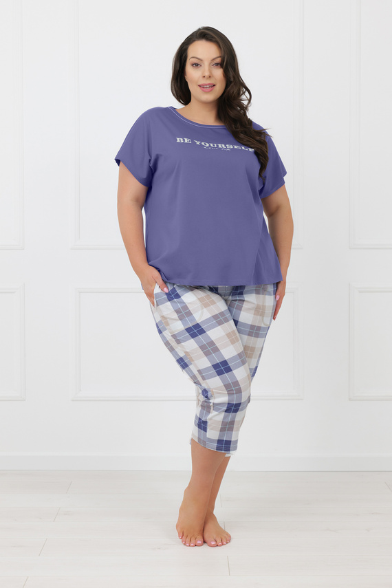 Pijama damă Rima Italian Fashion 100% bumbac mânecă scurtă 3/4