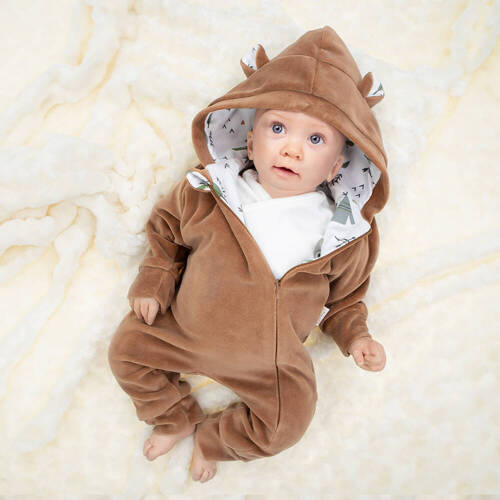 141294 Clovn din catifea cu captuseala Nicol - maro