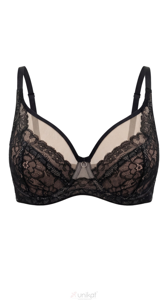Unikat Sedina Soft Negru Sutien moale din dantelă cu armătură