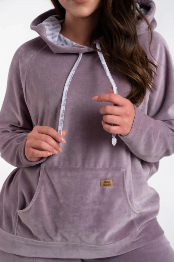 Oliw Hanorac cu glugă pentru femei Italian Fashion - heather