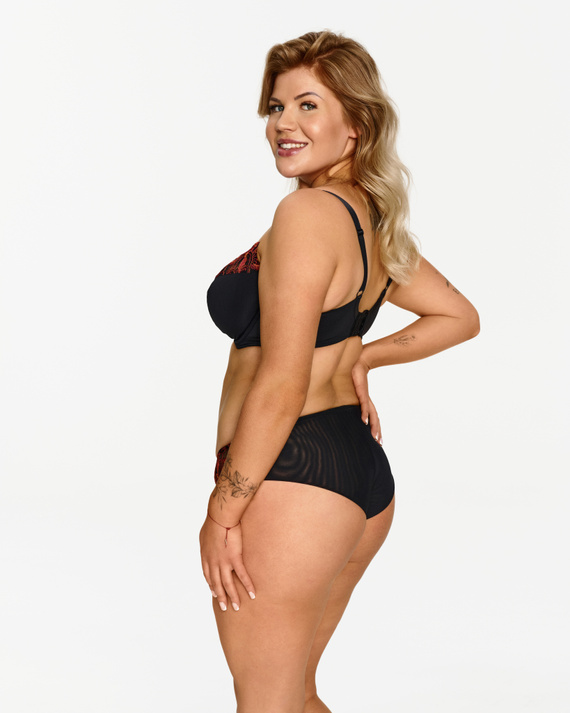 2612 Sutien moale Lupoline - negru cu underwire și broderie de toamnă