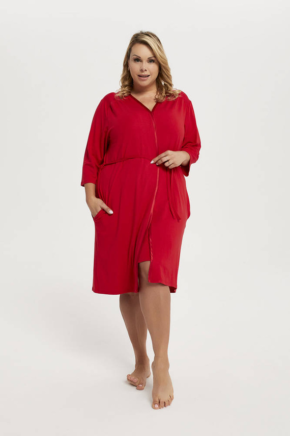 Halat de baie cu mânecă 3/4 Song Ladies' Italian Fashion - roșu