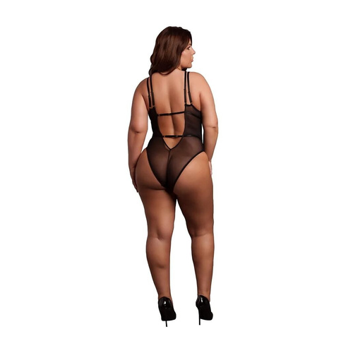 Body AMR006 Amour Le Désir body dantelat Plus Size XL-4XL negru