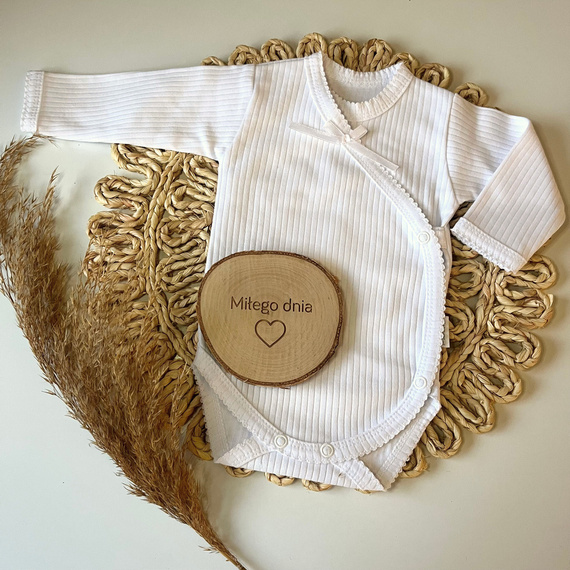 BD082 Body Mamatti cu mâneci lungi în dungi - alb