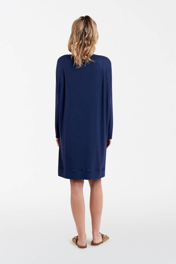 Akord femei tunică cu mânecă lungă Italian Fashion - albastru marin