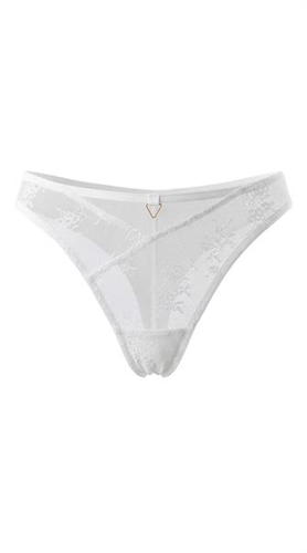 Stringuri Unikat Adeli albe din tul brodat, elegante, damă, premium