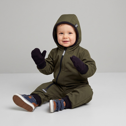 229075 Mănuși copii Nicol Softshell impermeabile cu polar - negre