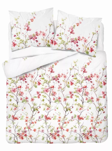 5490 A Detexpol Satin Stories lenjerie de pat satin alb | 100% bumbac, țesătură din satin, fermoar, ambalaj cadou