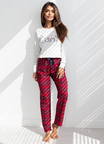 Pijama pentru femei Maribel Interlock Sensis - crem