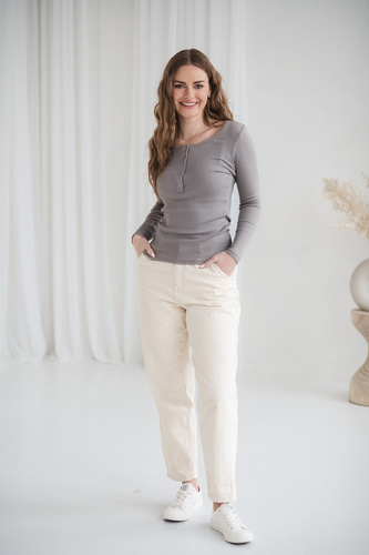 Bluză graviditate și alăptare Tummy Milk&Love vâscoză gray