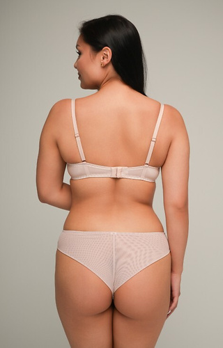 Sutien push-up bej 2202 Ava – bretele fine, detașabile, cu burete detașabil