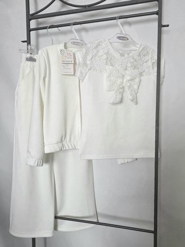 Bluză fete Eliza Bambarillo dantelă fundă elegantă