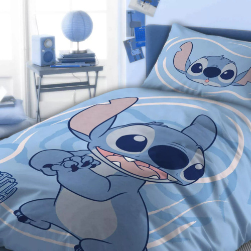 Lenjerie pat copii Faro Lilo i Stitch 100x135 bumbac + față pernă 40x60